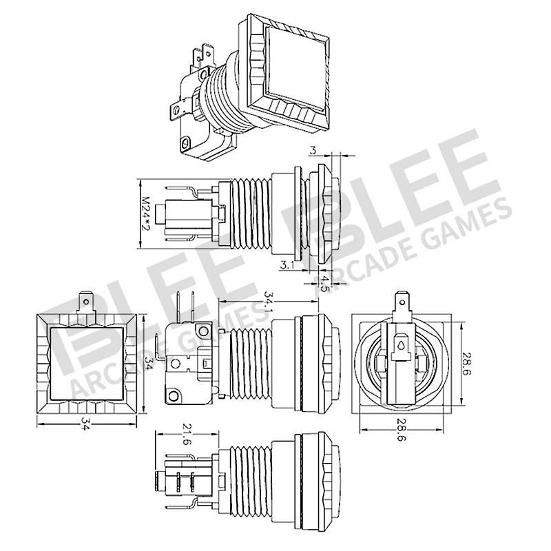 BLEE-Sanwa Joystick And Buttons, Free Sample Different Colors Slot