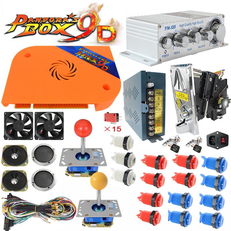 product-Pandora Box 9D Board Arcade Jamma Kits Arcade Cabinet Kit Include Arcade Buttons Joystick-BL