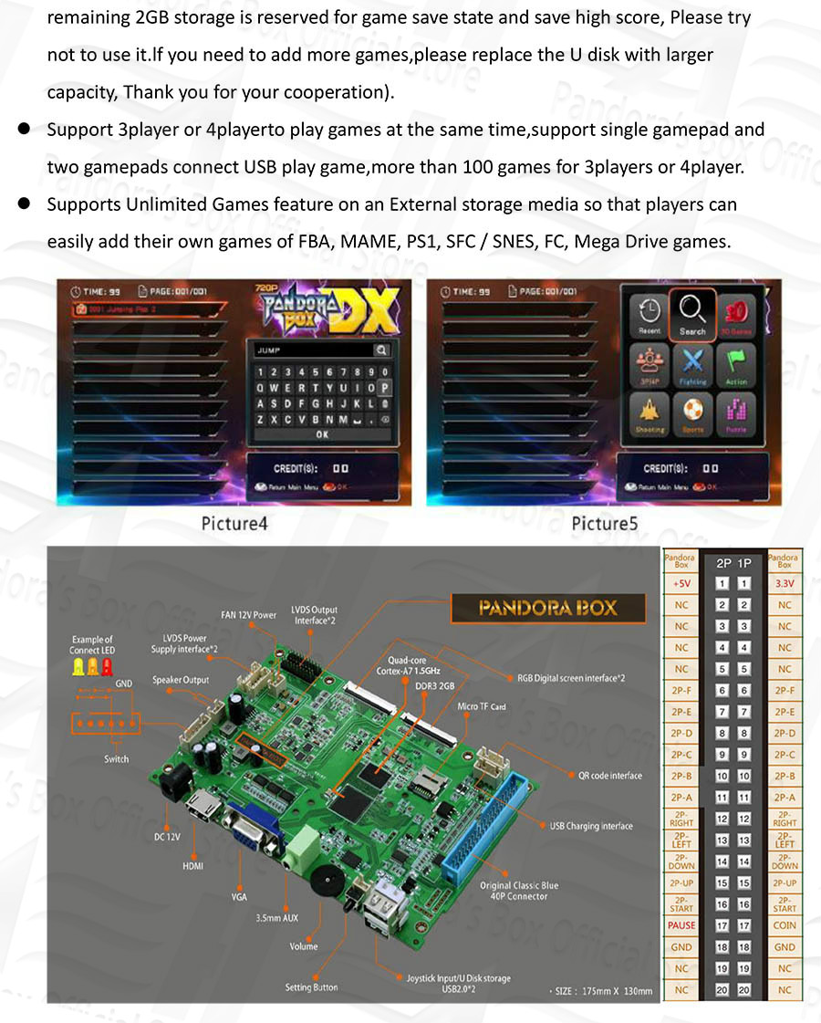 product-BLEE-Jamma Video Game Board Pandoras Box DX 3000 in 1 For Arcade Games Console-img-1