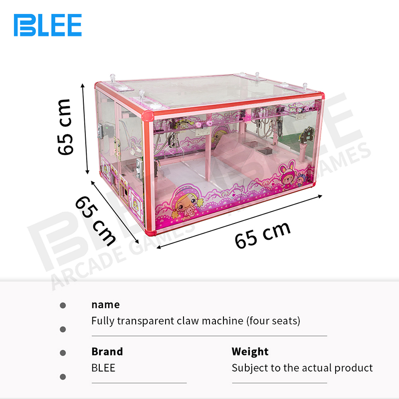 product-4 player Fully transparent claw crane arcade game machine-BLEE-img
