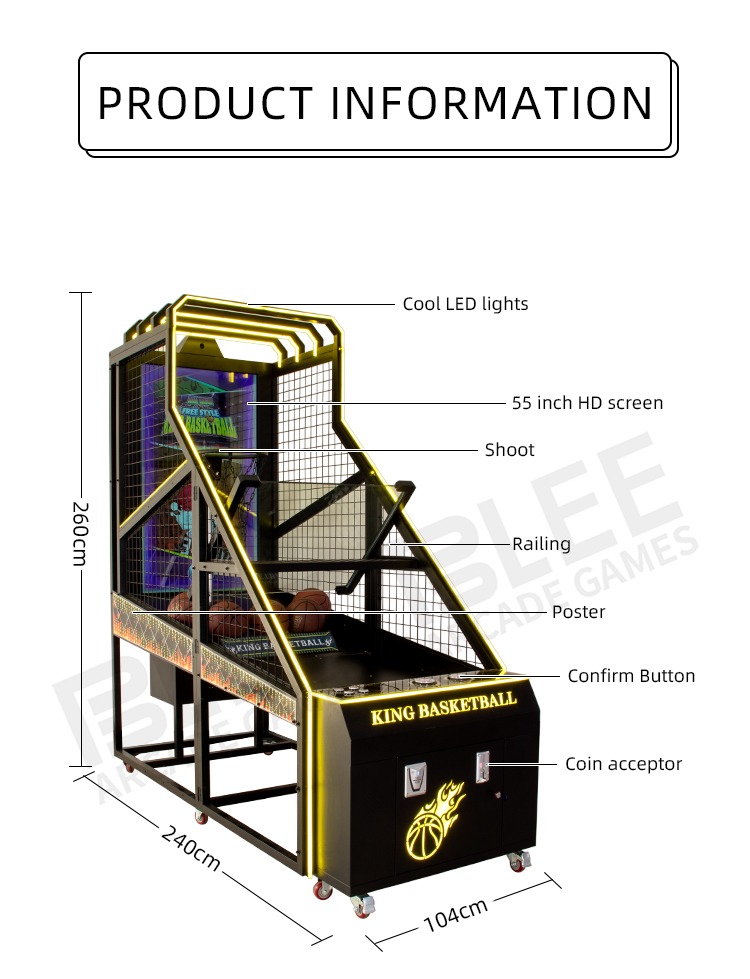 push basketball arcade machine