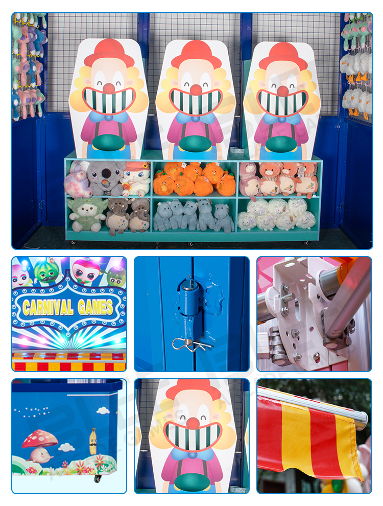 Outdoor Carnival CLOWN TOOTH KNOCK DOWN GAME Commercial Carnival Games ...