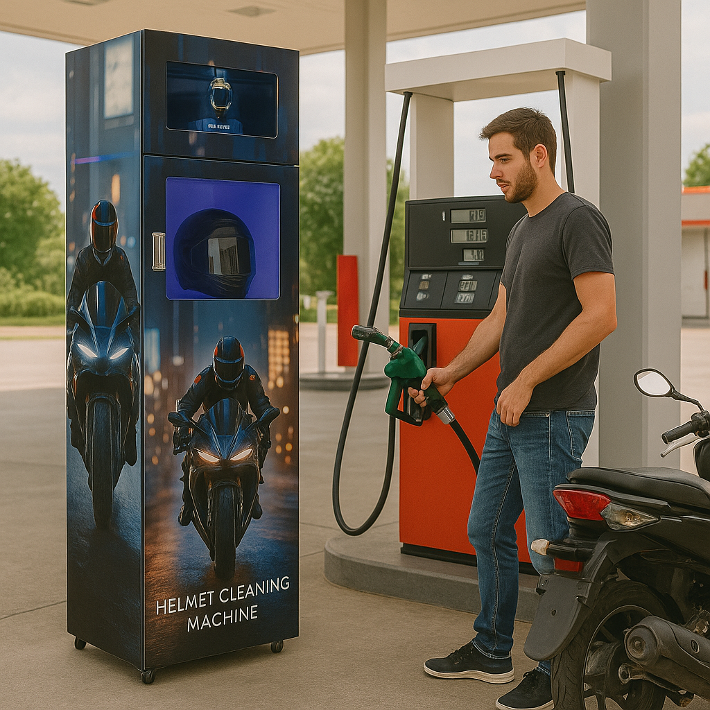 helmet cleaning vending machine