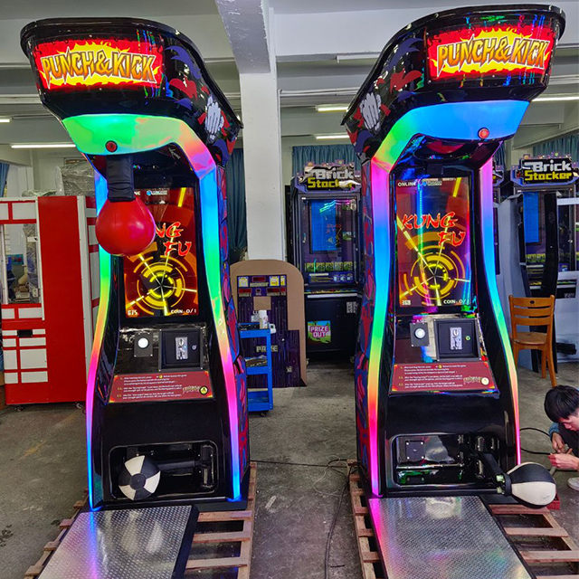 Amusement Park Punch and Kick Sport Arcade Machine Coin Operated Boxing ...