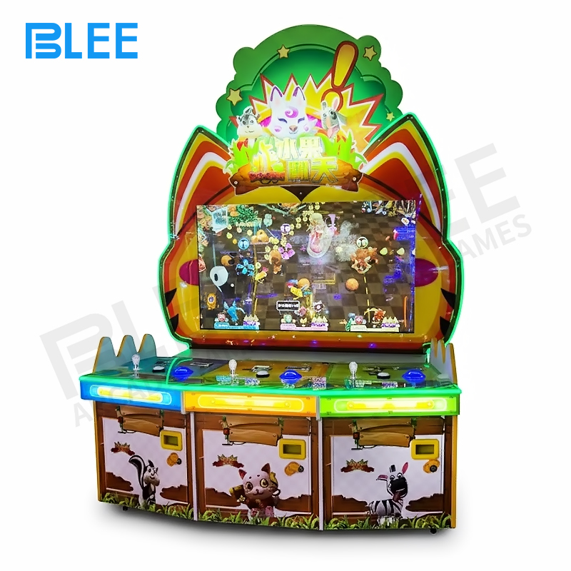 3-player arcade BLEE Fruit Blast Mania 3-player cabinet full front view