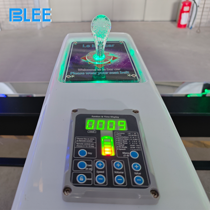 Close-up of single-crystal joystick control system with auto-stop safety feature engagement