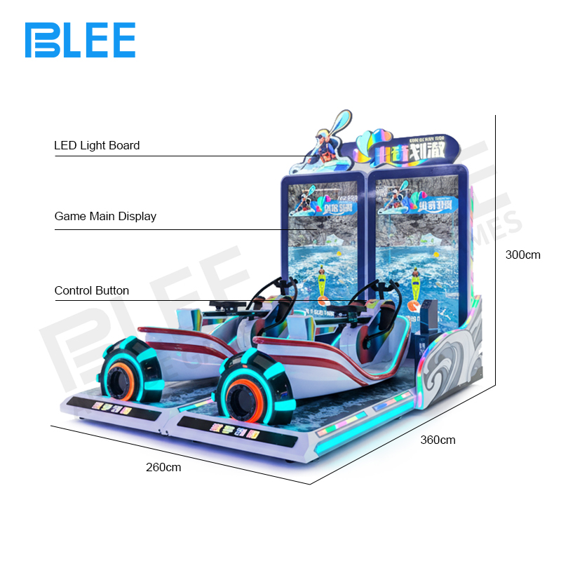 Player maintaining balance on control platform while navigating rowing challenges