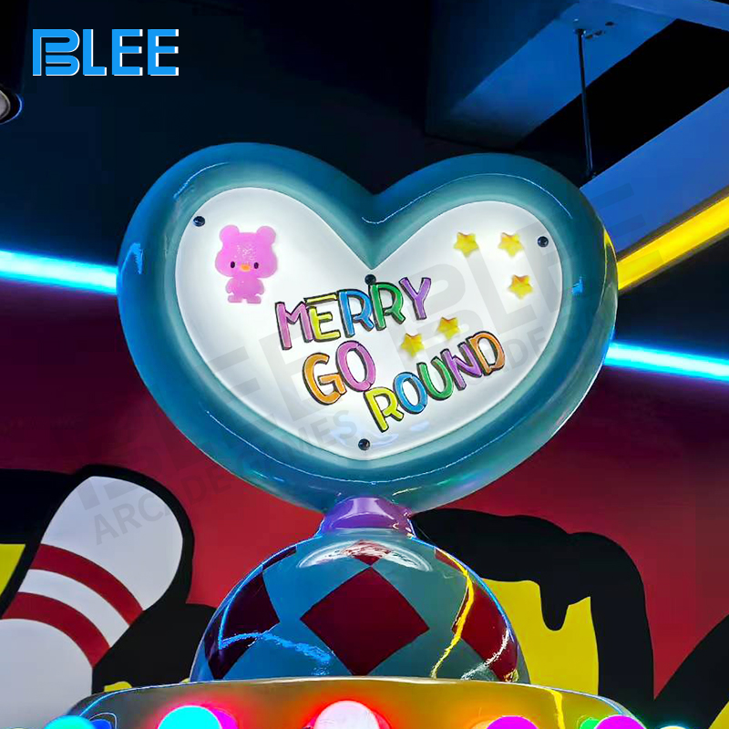 Nighttime operation with multi-color LED lighting creating magical atmospheric effects