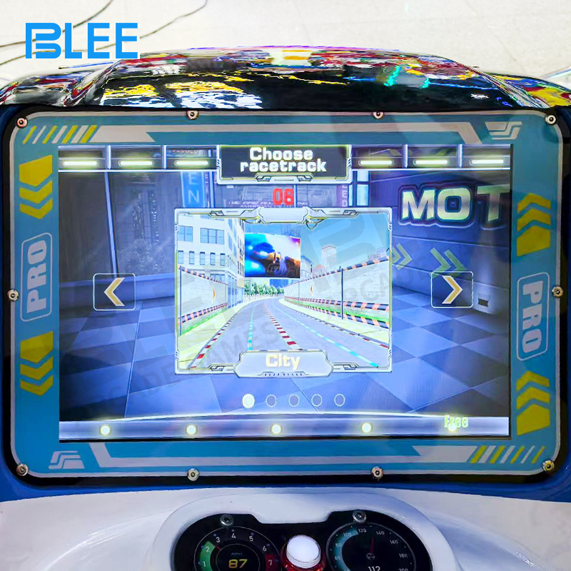 Scene selection interface showing various racing environments: city streets, mountain roads, and desert tracks