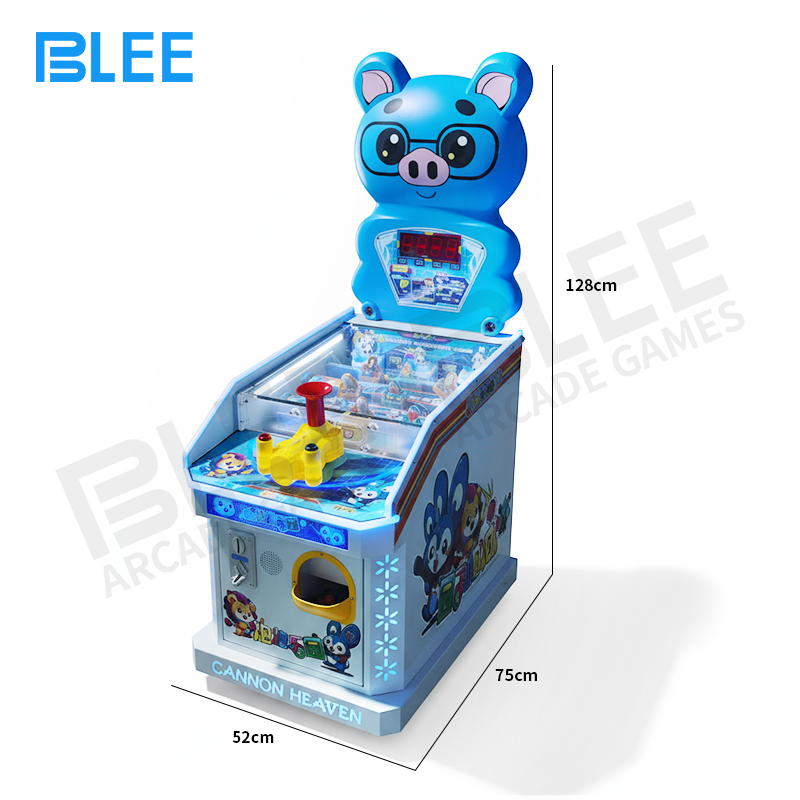 Detailed view of the artillery-style cannon with pig-themed decorative elements