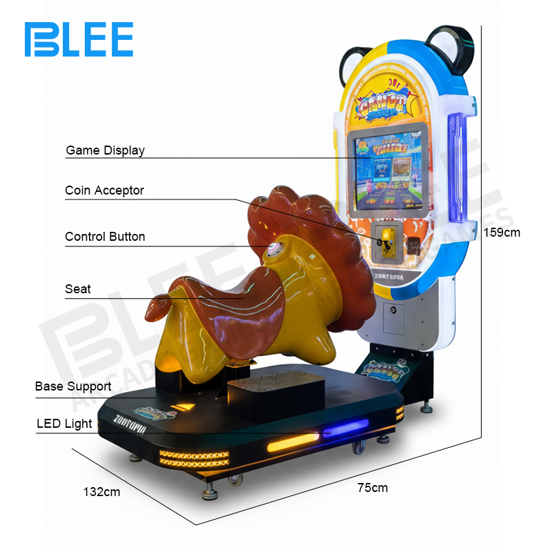 Front view of BLEE Candy Animal City Lion Cub showcasing majestic glass fiber lion sculpture with integrated 10-inch LCD display
