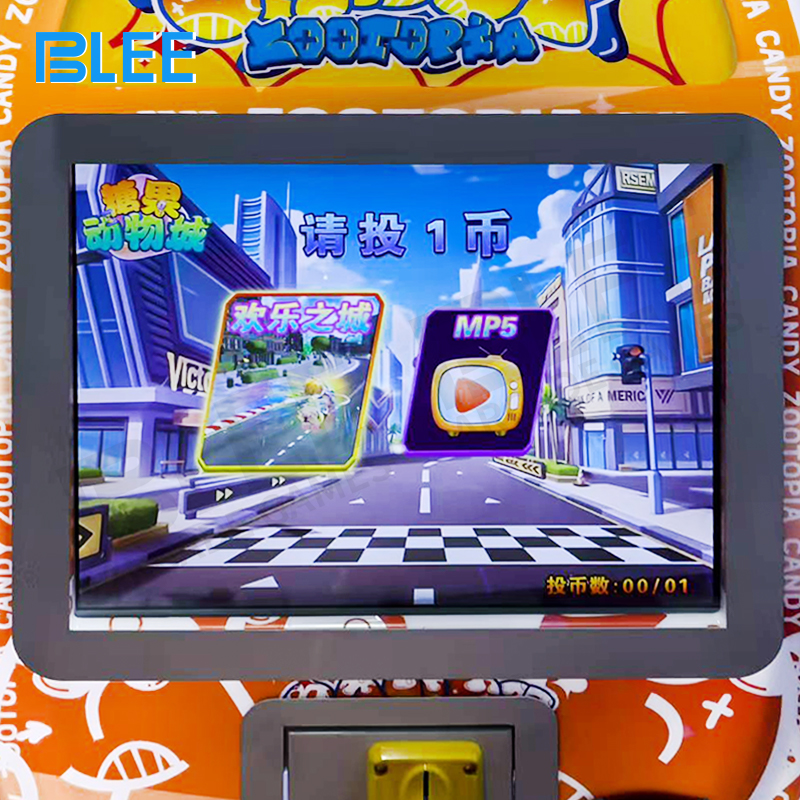 Child interacting with the touchscreen interface while experiencing the gentle rocking motion of the lion ride