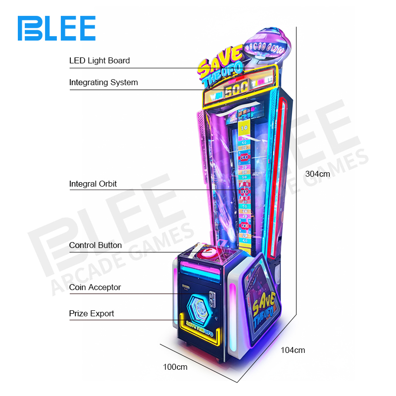 Full front view of BLEE Galactic Saver with vibrant space-themed graphics and illuminated spacecraft design