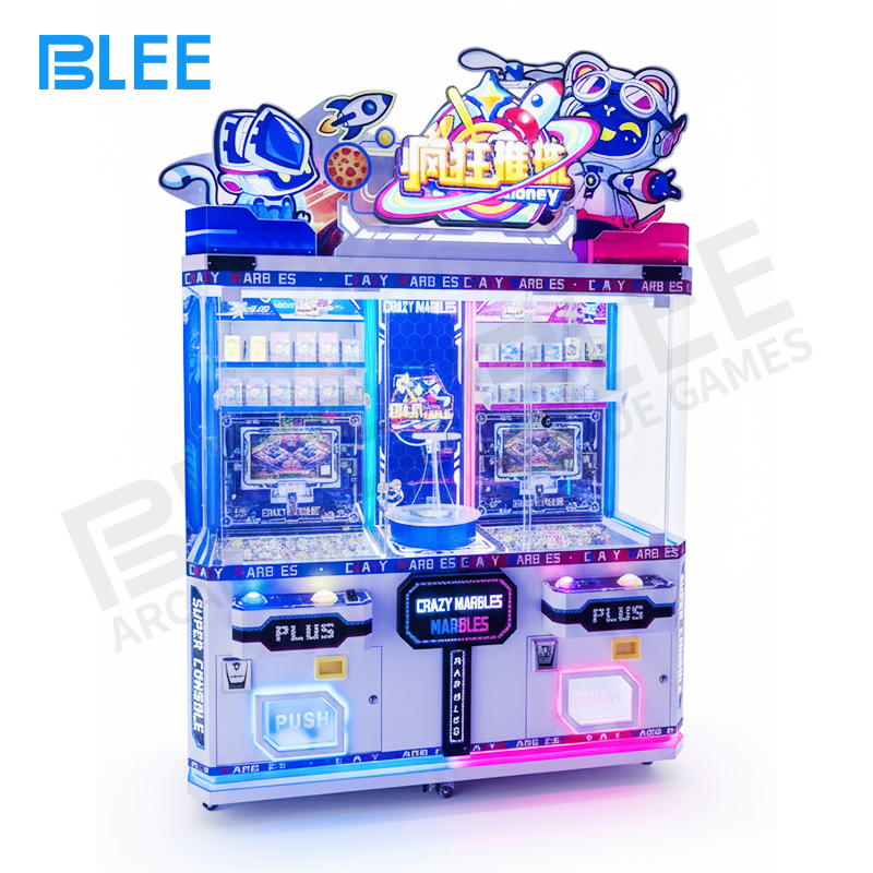 ball drop game BLEE Crazy Ball Pusher Dual Station full cabinet with rotating center display