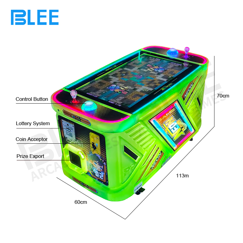 Control panel with dual coin slots, start buttons, and simple directional controls for young players