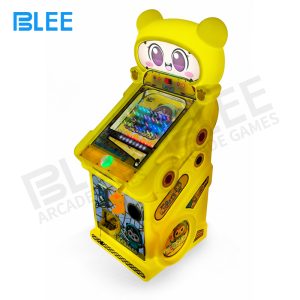 Bright yellow cabinet with cheerful sun character illustrations