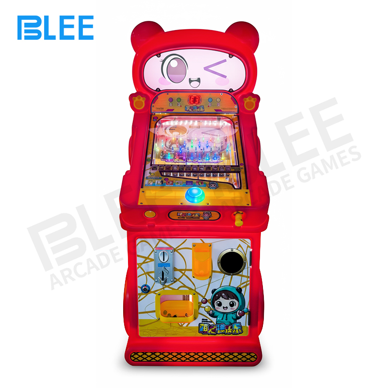 children's pinball BLEE Cutie Marble Machine Red Edition full cabinet view with vibrant red finish