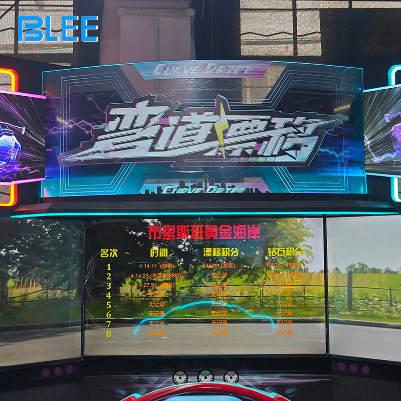 Professional installation of triple racing units in arcade setting