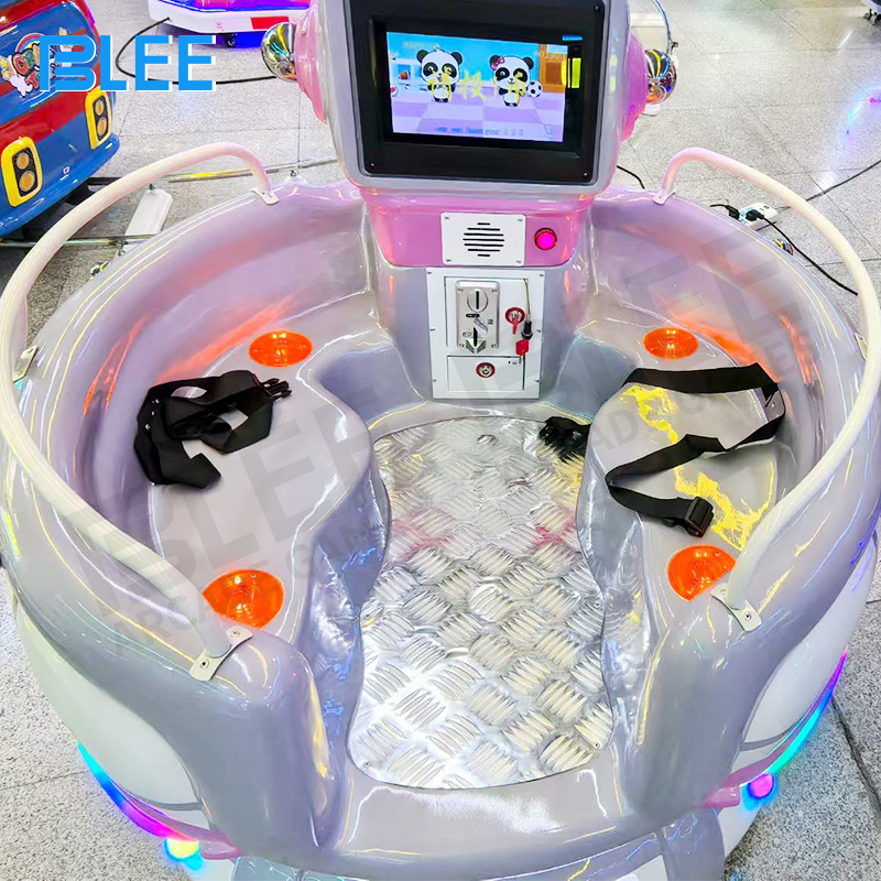 Integrated multimedia display showing space-themed animations during operation