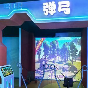 Complete BLEE Ultimate Slingshot Arena setup in 4x4x3 meter interactive space