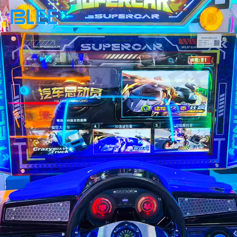 Professional installation highlighting the vibrant blue cabinet