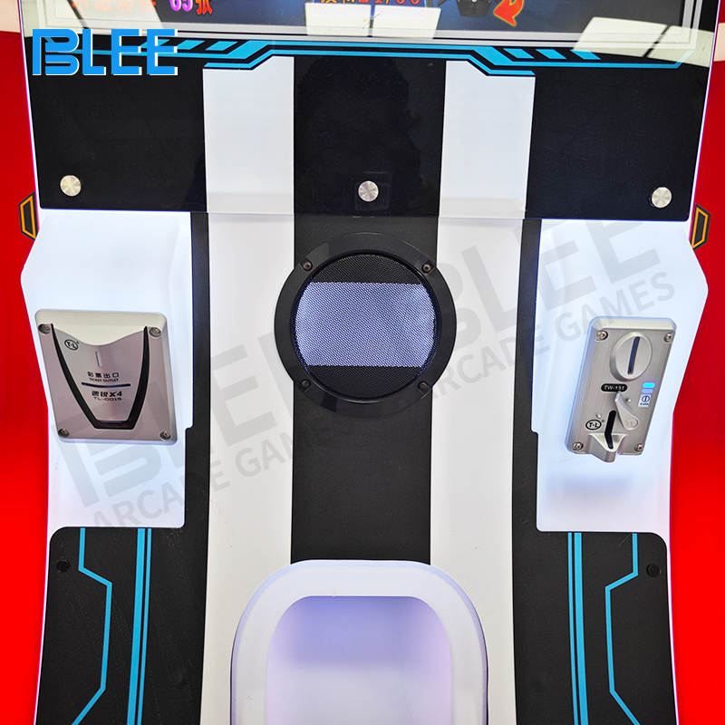 Child riding motorcycle-style controller with LED road illumination effects