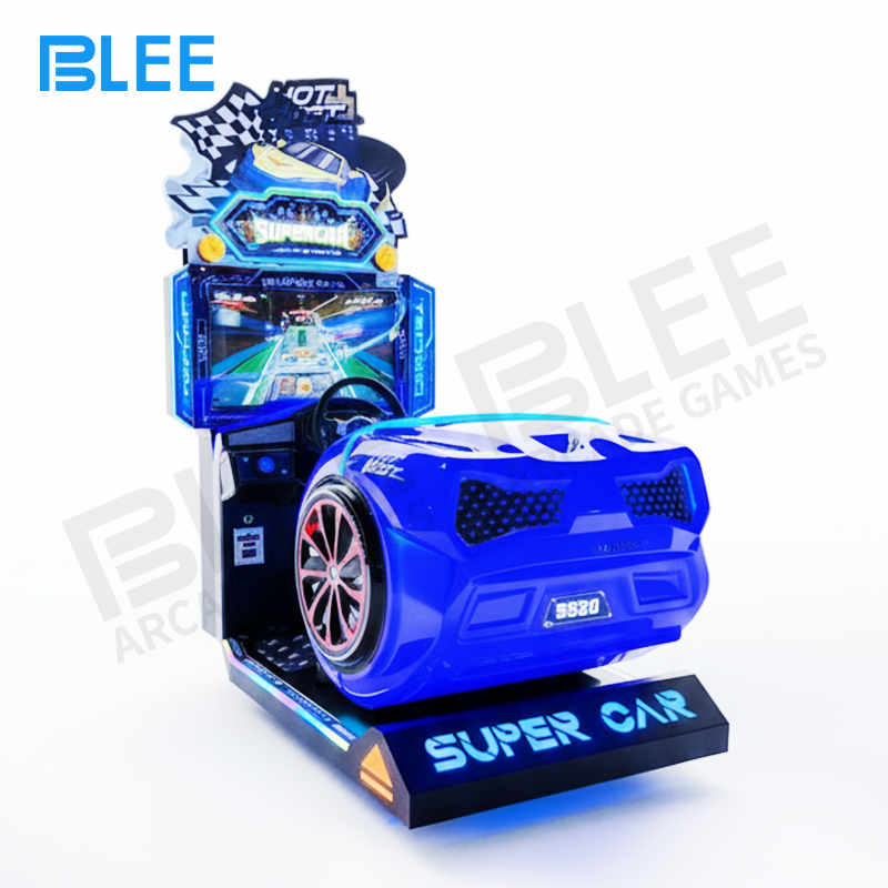 dynamic feedback system Child positioned in blue adjustable seat during gameplay