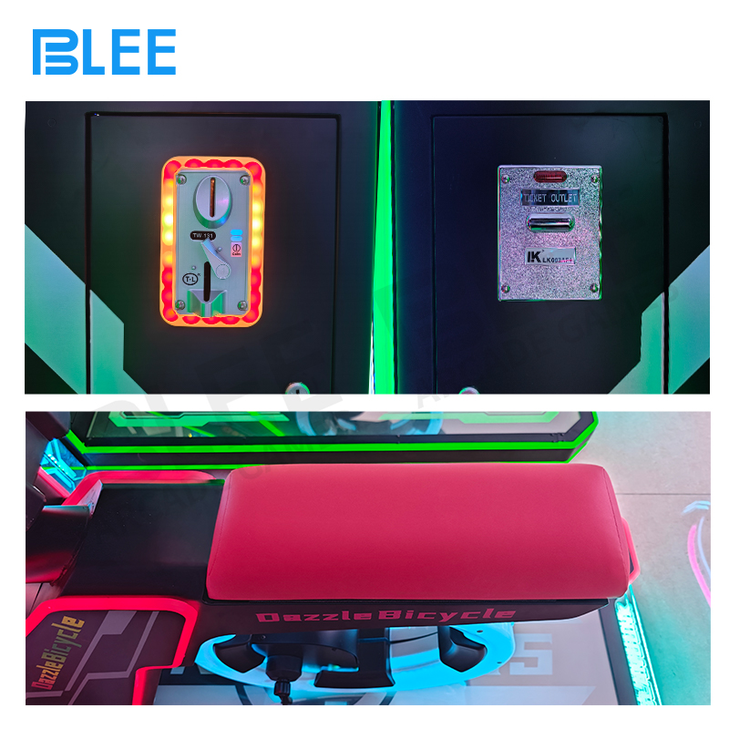 Two players competing in synchronized bicycle racing simulation