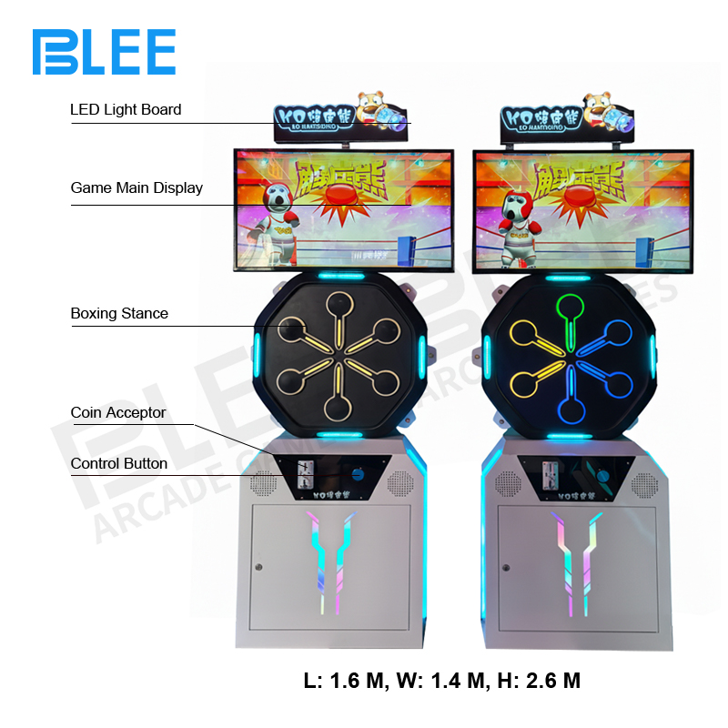 Complete BLEE Happy Bear Boxing cabinet setup measuring 1.6x1.4x2.6 meters