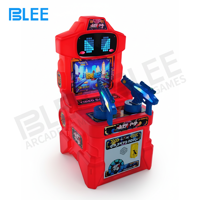 family entertainment center Child playing shooting game with responsive targeting and visual effects