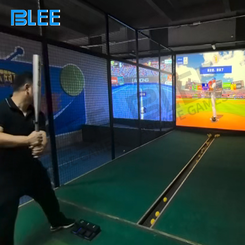 immersive baseball experience Complete BLEE Digital Baseball Pro installation in 10x4.5x3 meter immersive space