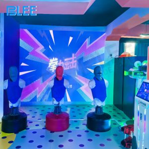 Safety demonstration showing proper glove usage and target striking techniques