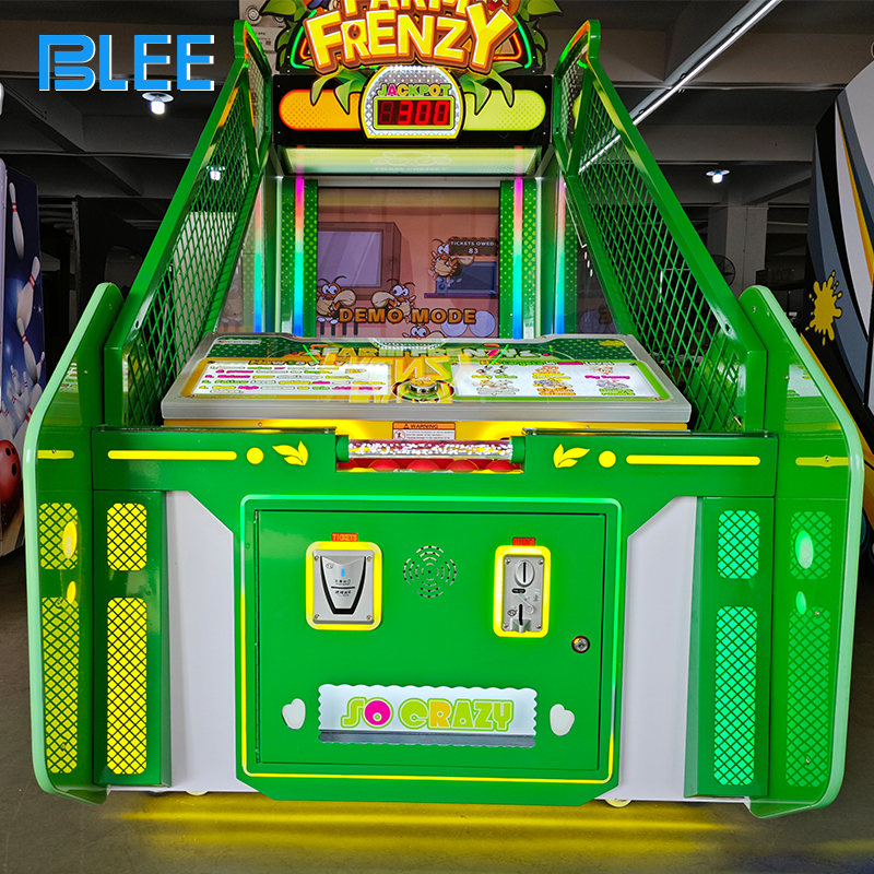 Ticket and bonus dispensing system on family entertainment machine