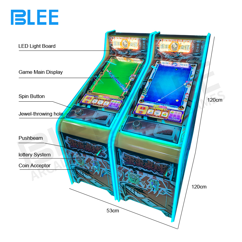 Complete BLEE Egg Pool Table setup in compact 1.2x0.53x1.2 meter dimensions