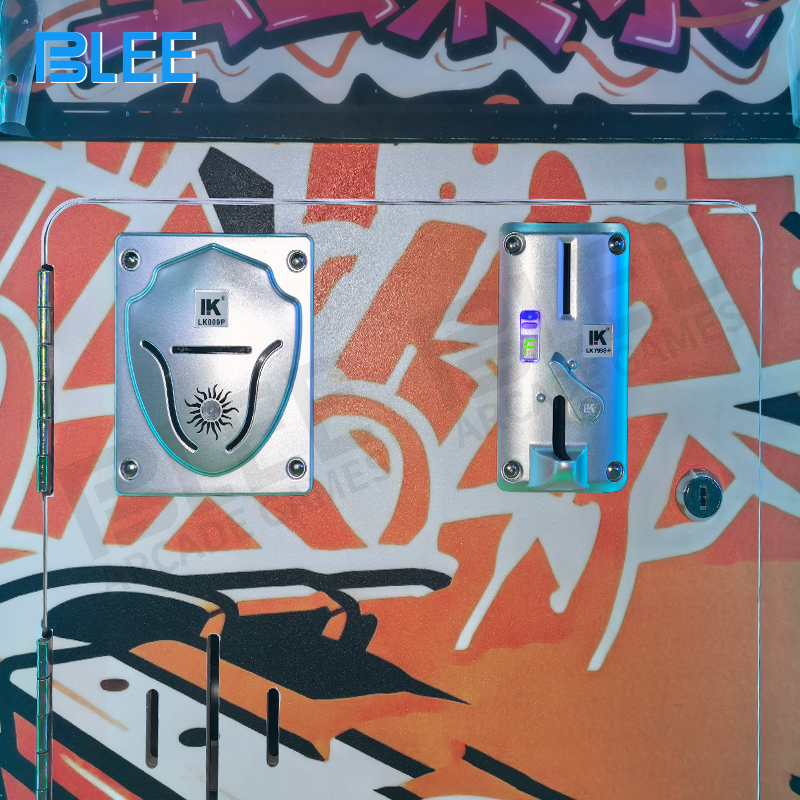 Player interacting with digital pool interface on 32-inch high-definition display