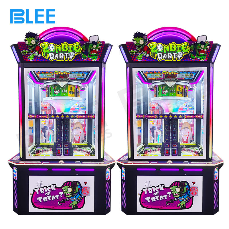 interactive shooting game Ticket dispensing mechanism demonstrating high-capacity payout during bonus rounds and jackpot wins