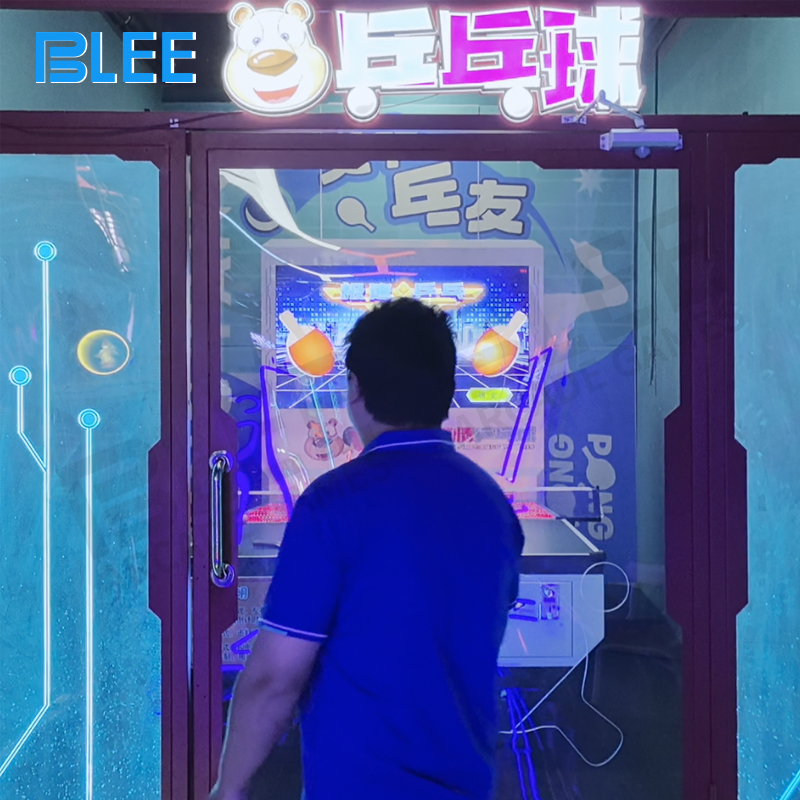 Player engaged in gameplay combining physical ping pong skills with puzzle strategy
