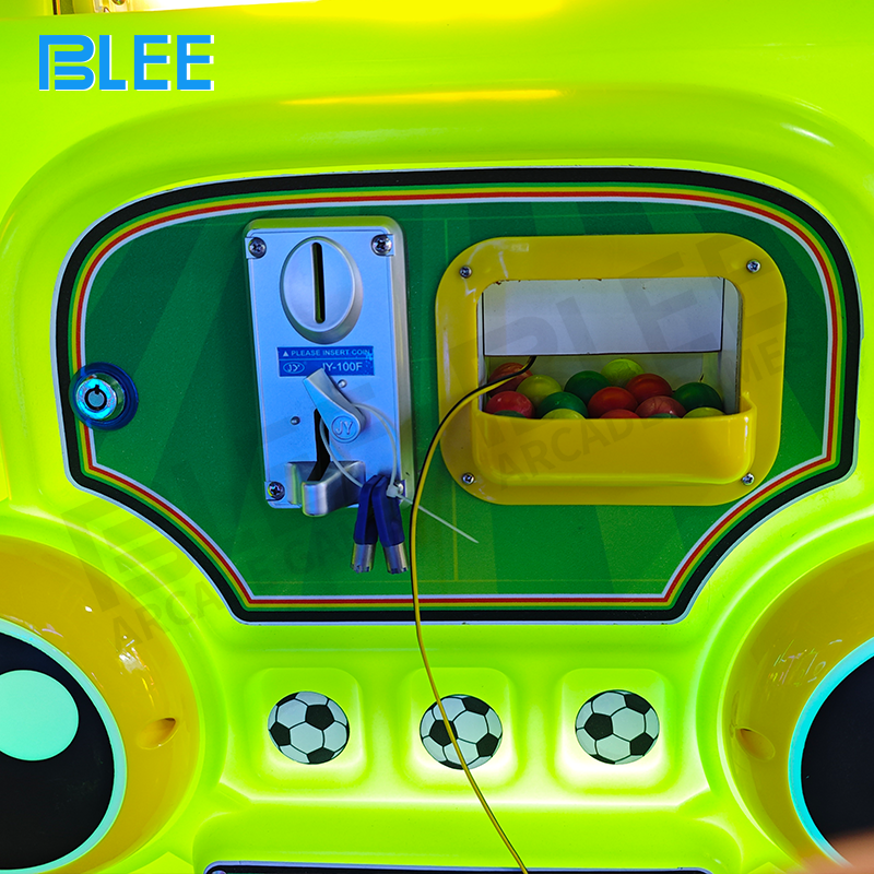 Child actively playing the shooting game, aiming at targets on the screen with big smile