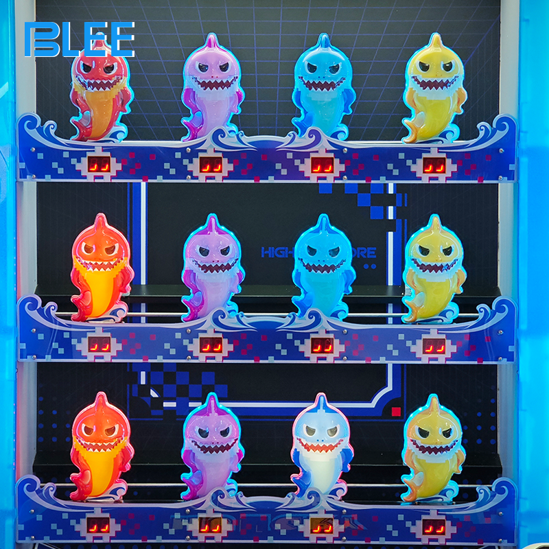 High-capacity ticket dispensing system rewarding players based on targeting precision and score achievements