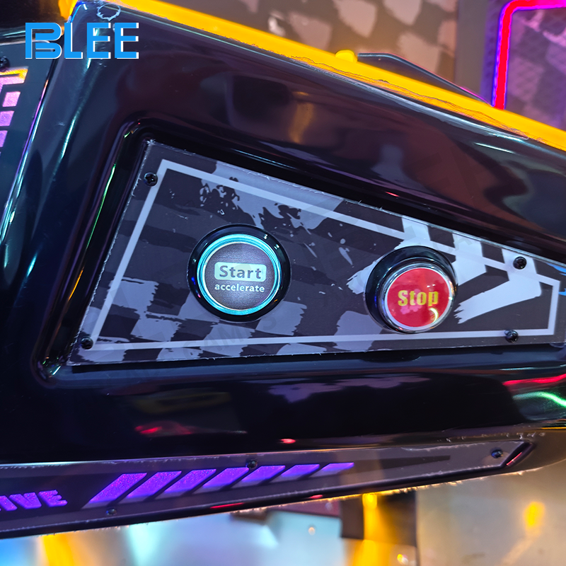 Player engaged in high-intensity drift racing experience