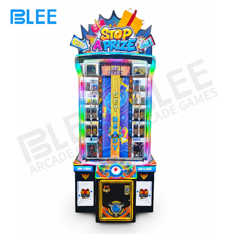 prize zone game Player celebrating successful cursor stop on ticket bonus zone with tickets streaming from machine