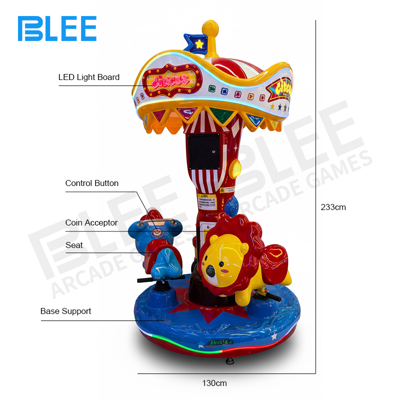 Detailed close-up of individual circus animal designs: lion, elephant, and bear sculptures