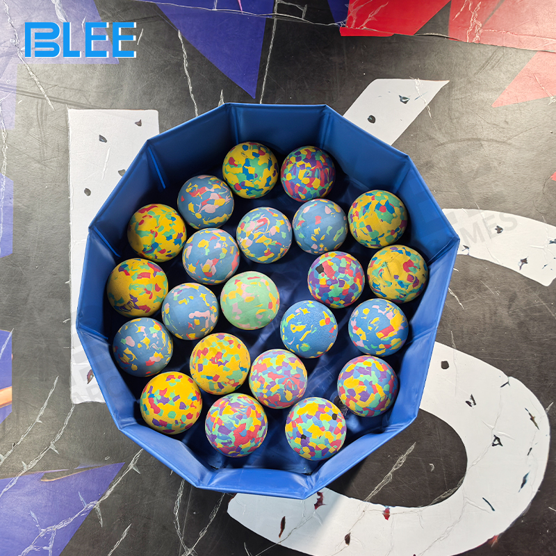 Close-up of 65-inch capacitive touch screen registering ball impacts with visual feedback