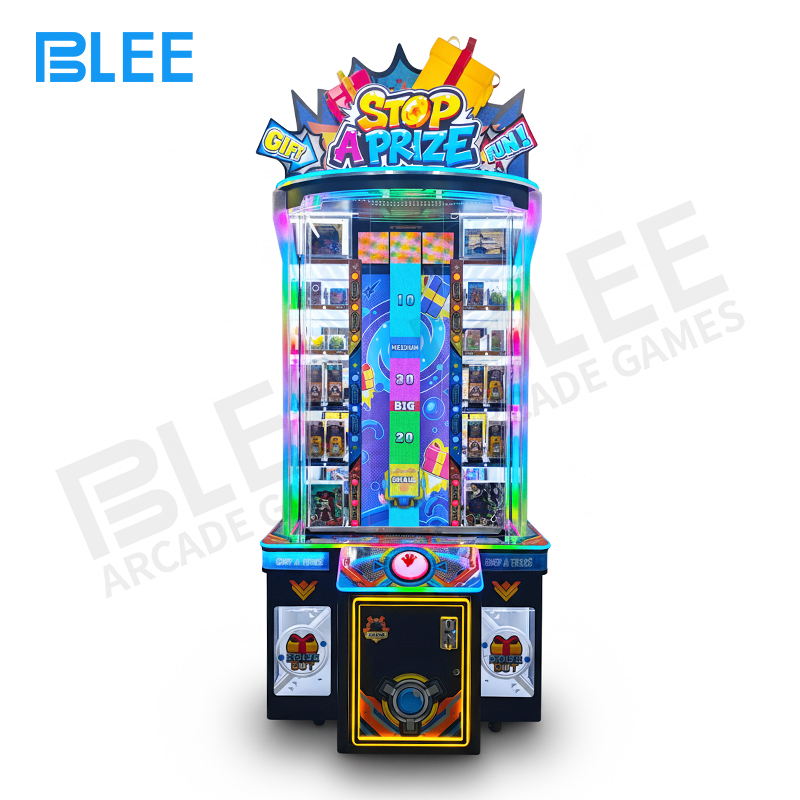 skill-based redemption Control panel with coin slot, start button, and emergency stop feature