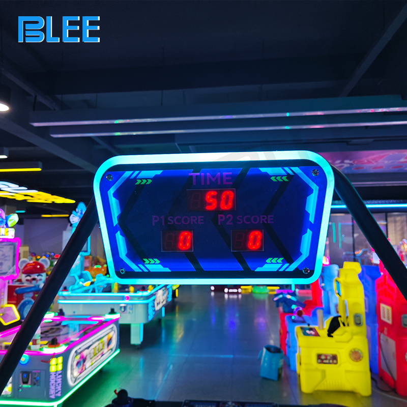 Installation in a family entertainment center showing the game as part of a comprehensive sports game zone