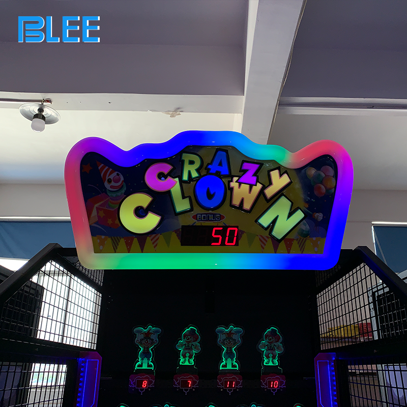 Group gameplay environment with spectators watching intense clown shooting competitions
