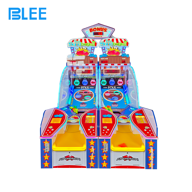 throwing sandbags game machine BLEE Dual Speed Sandbag arcade machine with vibrant LED targets
