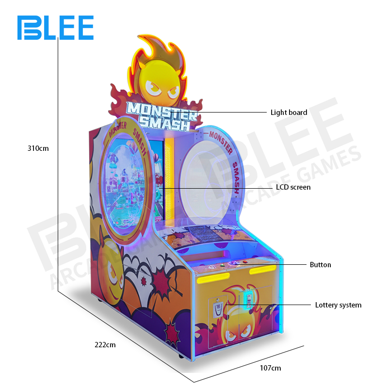 BLEE Monster Ball Toss full cabinet view showcasing its 3100mm height