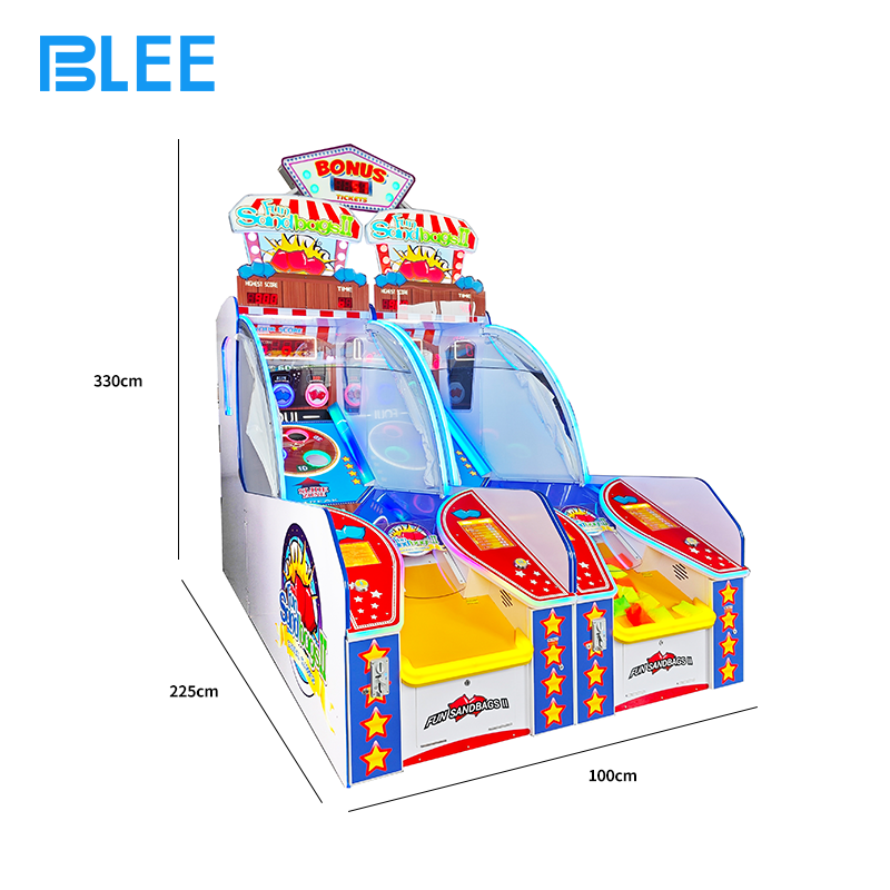 Close-up of color-lit target holes and scoring display