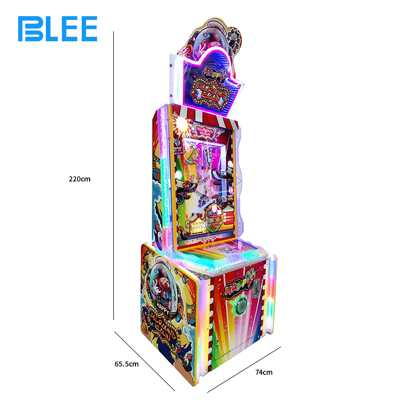Full view of compact arcade machine dimensions and design